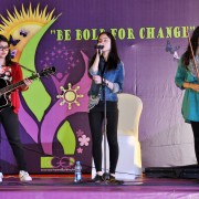 Women musical band performing at the event. 