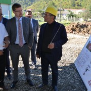 Deputy Chief of Mission learns about the construction of a honey processing facility in Lerik district.