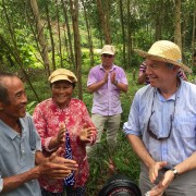 U.S. Ambassador Ted Osius talks to local people about their livelihoods after the launch.