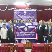 Vice Minister of Justice Bounsavath Boupha, Vice Major of Vientiane Capital Mr. Sihoun Sithiluexay, and U.S. Ambassador to the Lao PDR Dr. Peter M. Haymond Launched the First USAID-supported Legal Aid Support Project