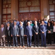 Representatives pose together at Menoufia University 