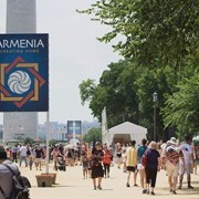 Banners of Armenia on the National Mall in Washington, DC