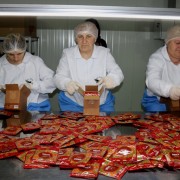 Packaging of seasonings at USAID supported Fruit and Herb Processing Plant 