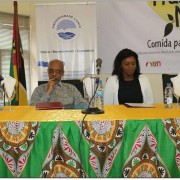 The Governor of Nampula Province, Dr. Victor Manuel Borges (center), joined USAID Health Office Director Monique Mosolf (right) and ADPP Executive Director Birgit Holm at the official launch event Tuesday for two U.S. Government nutrition projects in Nampula Province.