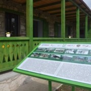 Banner in front of the Wine and Vine Support Center in Achajur, Armenia