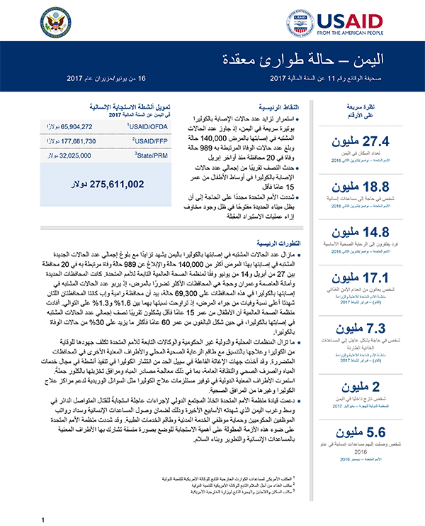 11 اليمن حالة طوارئ معقدة  صحٌفة الوقابع رقم - 06-16-2017